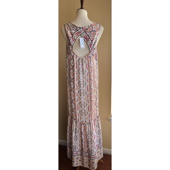 Splendid Womens Colorful Rayon Sleeveless "Taos" Print Maxi Dress Size L - Picture 3 of 10